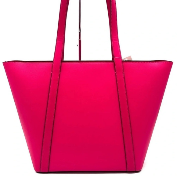 Michael Kors Pratt Large Signature Logo Tote Bag Electric Pink Multi - Picture 3 of 10